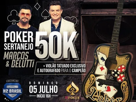 H2 Online e Marcos & Belutti promovem "Poker Sertanejo", com violão autografado para o campeão