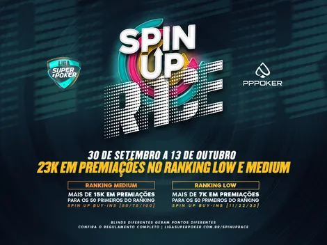 Liga SuperPoker lança promoção "Race SpinUP", que entregará mais de R$ 23 mil em prêmios