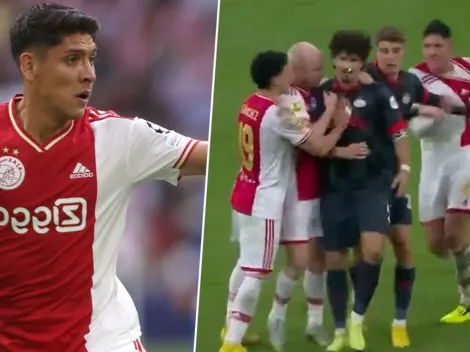 Edson hace un Emilio Lara y desata fuerte pelea en el Ajax vs PSV