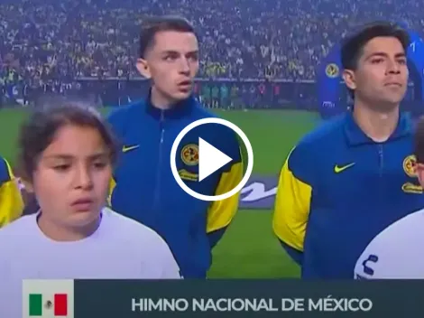 Fidalgo emociona al América cantando el himno nacional