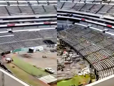 Estadio Azteca retira logo del América y así lucen las gradas
