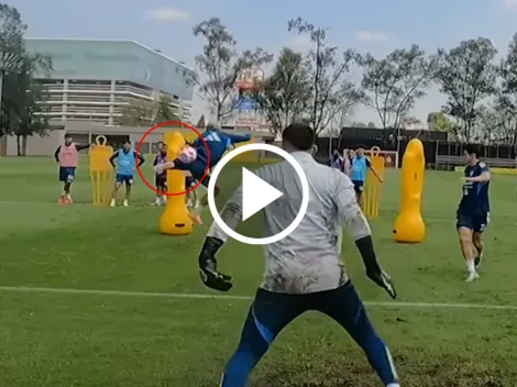 Así fue el golazo de taco de Rodrigo Aguirre en la práctica de América