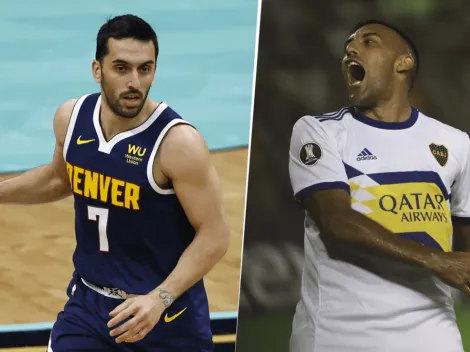 Como en La Bombonera: Wanchope fue a ver a Campazzo vestido de Boca