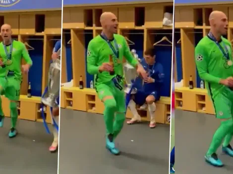 Video: Willy Caballero y un baile alocado festejando la Champions de Chelsea