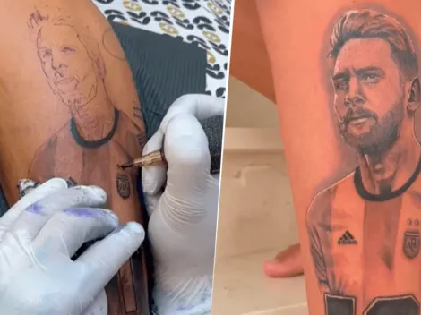 Cufré se tatuó a Messi con la firma de Maradona