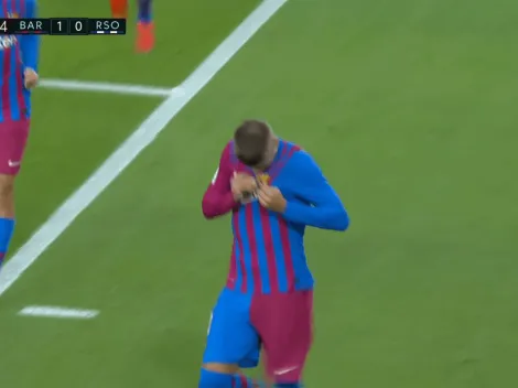 Video: Piqué marcó el primer gol de Barcelona sin Messi y se besó el escudo