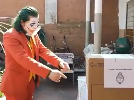 No es Joaquin Phoenix: el 'Joker' argentino votó en una escuela de El Palomar