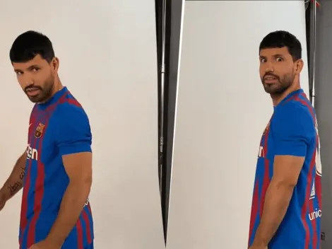 El gesto viral del Kun Agüero en el video que subió Barcelona