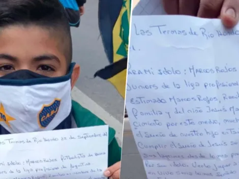 Rojo le regaló su barbijo y él le escribió una carta al jugador de Boca