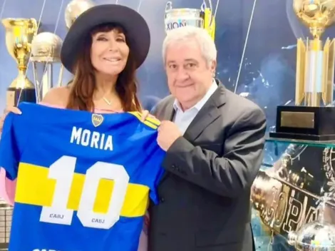 "Out of context" Boca Juniors: Moria Casán conoció La Bombonera y Ameal le regaló la 10