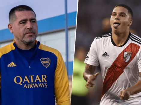 Mientras River busca repatriarlo, Juanfer Quintero llenó de flores a Riquelme