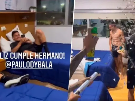 Cantos, espuma y papelitos: así festejaron el cumpleaños de Dybala en la Selección