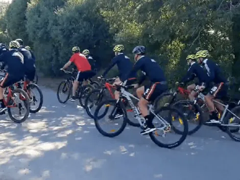 Pedaleando por un sueño: River salió a pasear en bicicleta mientras celebra la vuelta de Paulo Díaz