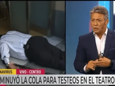 VIDEO | Un movilero de Canal 9 se desplomó en plena salida al aire