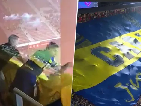 VIDEO VIRAL | El jugador de Boca que se puso a desplegar una bandera con los hinchas