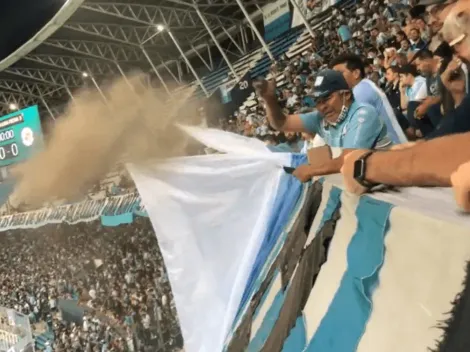 VIDEO | Tiró cenizas en la cancha de Racing y casi intoxica a toda la platea