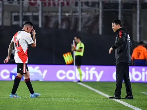 ¿Qué pasó con Barco? El volante de River no pudo completar el primer tiempo ante Argentinos