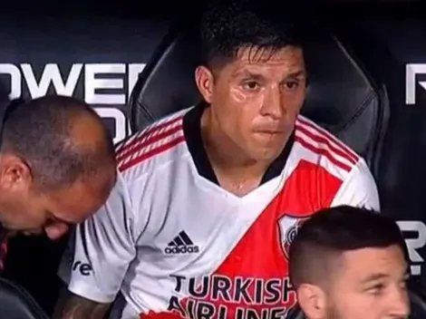 Sufre River: Enzo Pérez pidió el cambio y se fue con hielo en una de sus piernas