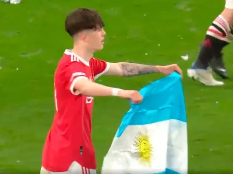 VIDEO | Argentino como el asado: Garnacho y su festejo con la bandera albiceleste