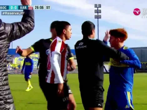 VIDEO | El Colo Barco y un cruce contra un rival en el partido de la Reserva de Boca ante Barracas