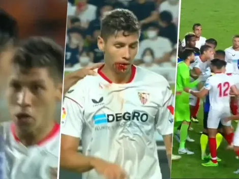 VIDEO | Picante cruce entre Montiel y Son: codazo, sangre y pelea