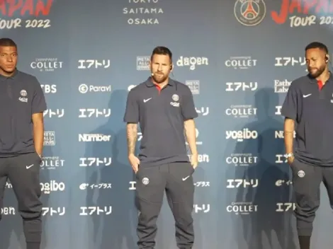 Las caras del PSG: Lionel Messi dio una conferencia junto a Mbappé y Neymar en Japón