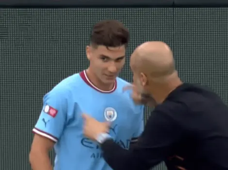 VIDEO | Pep no dejó a Julián Álvarez festejar su primer gol en el City