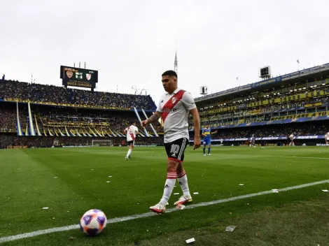 Una nueva mala noticia para River: se desgarró Juanfer Quintero