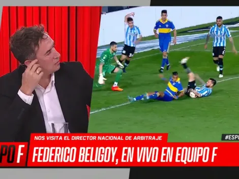 "Son malos, eh": la reacción de Beligoy cuando le mostraron un penal no cobrado a Boca