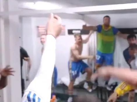 VIDEO | El particular festejo de Marcos Rojo en el vestuario de Boca tras la victoria ante Gimnasia