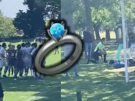 Insólito: ¡Se armó una pelea en la cancha y el árbitro le pidió matrimonio a su novia!