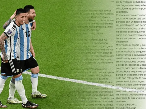 Es viral: la carta de Enzo Fernández a Messi cuando decidió retirarse de la Selección en 2016