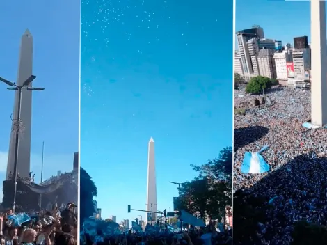 El Obelisco, pintado de celeste y blanco: los festejos de Argentina Campeón en el centro porteño