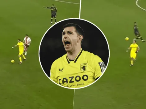 VIDEO | Está loco: Dibu Martínez salió jugando y tiró un sombrero