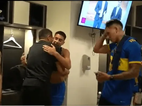 VIDEO | ¡Como uno más! El festejo íntimo de Riquelme con los jugadores de Boca tras obtener la Supercopa