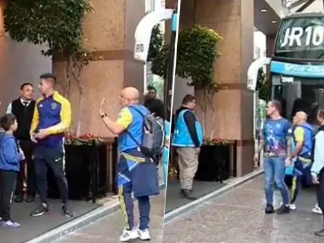 VIDEO | Casi a las piñas: un hincha de Boca increpó a Serna antes de la despedida de Riquelme