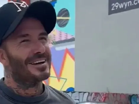 Lo espera ansioso: la ESPECTACULAR reacción de Beckham al ver un mural de Messi en Miami