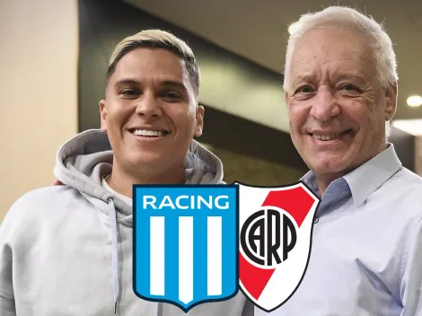 A Juanfer le dieron para firmar una camiseta de River en su llegada a Racing y esto hizo