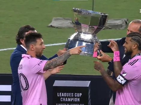 VIDEO | No se vio: el gesto de Messi a la hora de levantar el trofeo de la Leagues Cup