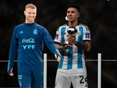 Orgullo riverplatense: Enzo Fernández le dio una cálida bienvenida a la Selección Argentina a Beltrán