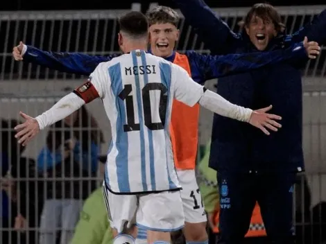 "El Rey": la historia que subió Garnacho tras su abrazo con Messi