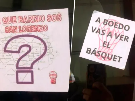 Picante: los carteles que tenía el micro de Huracán cuando llegó a la cancha de San Lorenzo