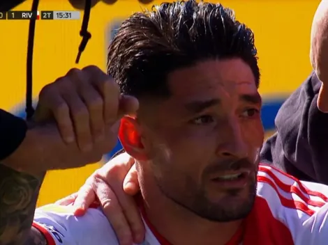 Mostró el escudo: la provocación de Casco a la platea de Boca en el Superclásico