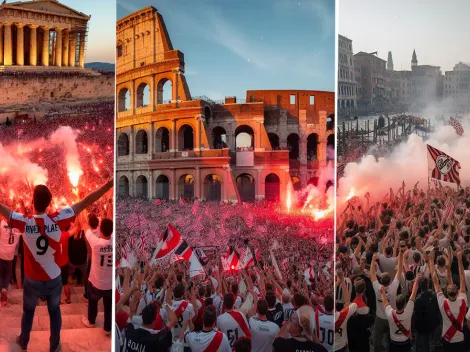 Los hinchas de River copando lugares emblemáticos según la IA