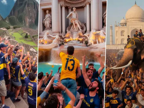 Los hinchas de Boca copando lugares turísticos populares según la IA