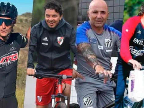 Scaloni, Gallardo y los técnicos que se le animan a la bicicleta