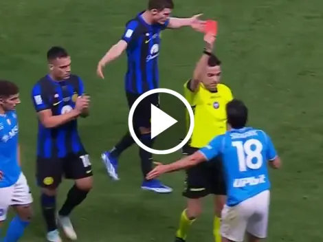 Gio Simeone expulsado en la final de la Supercopa de Italia