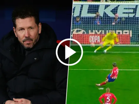 VIDEO | Simeone no lo puede creer: Griezmann se resbaló en un penal
