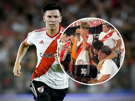 (VIDEO) El llanto de la familia Mastantuono tras el debut de la joya de River