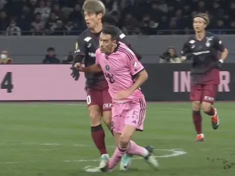 Sufren Messi e Inter Miami: el pisotón a Busquets que lo sacó del amistoso ante Vissel Kobe